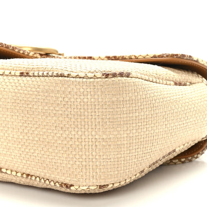 Gucci Raffia Elaphe Matelasse Small GG Marmont Shoulder Bag Natural Cream Brown 9 of 9