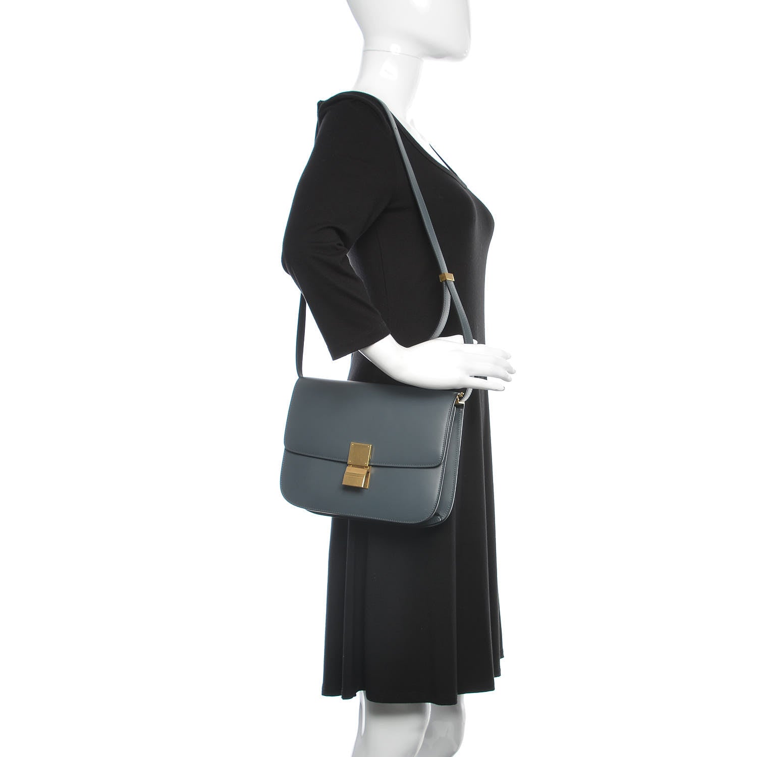 Celine Box Calfskin Medium Classic Box Flap Bag Grey 2 of 10