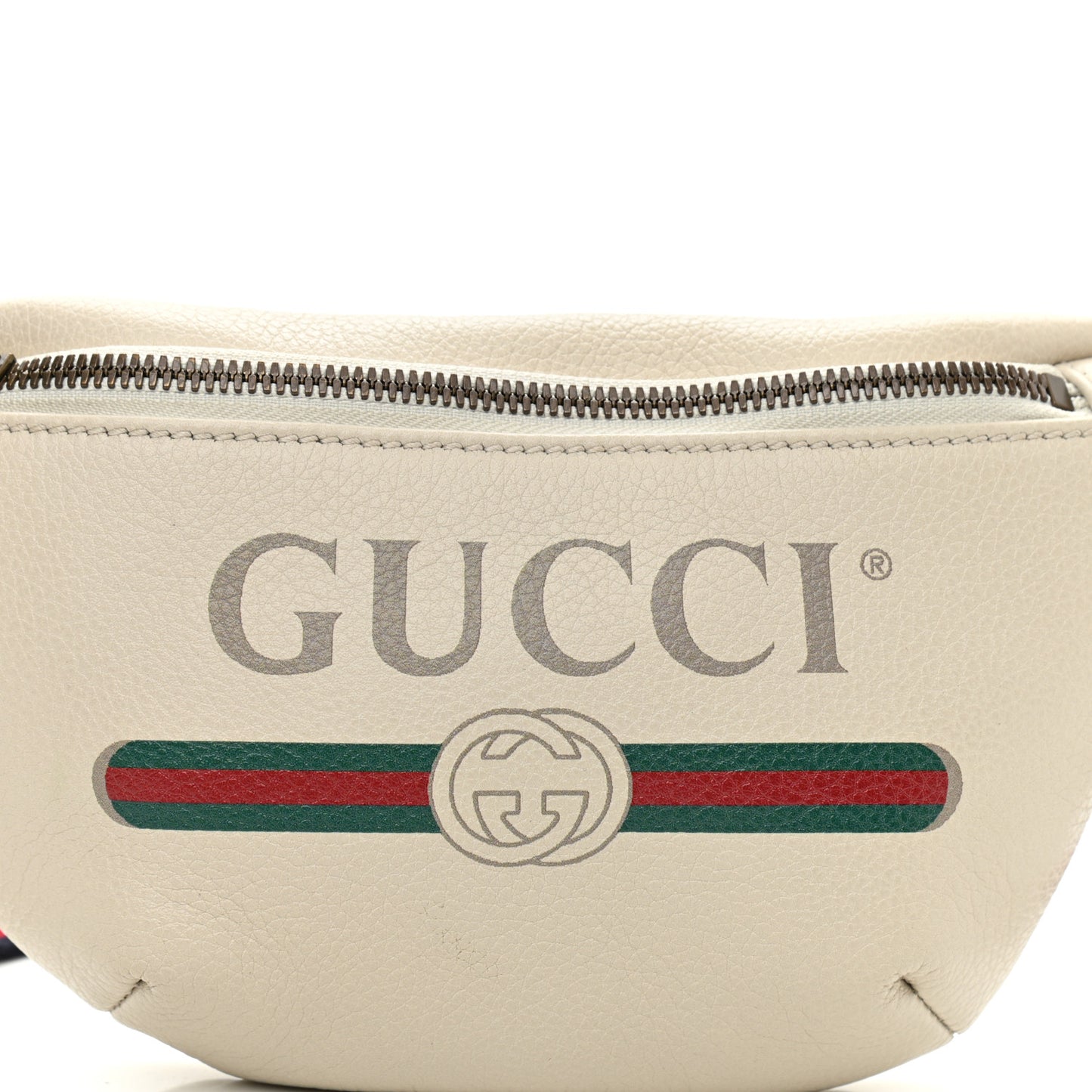 Grained Calfskin Small Logo Belt Bag White