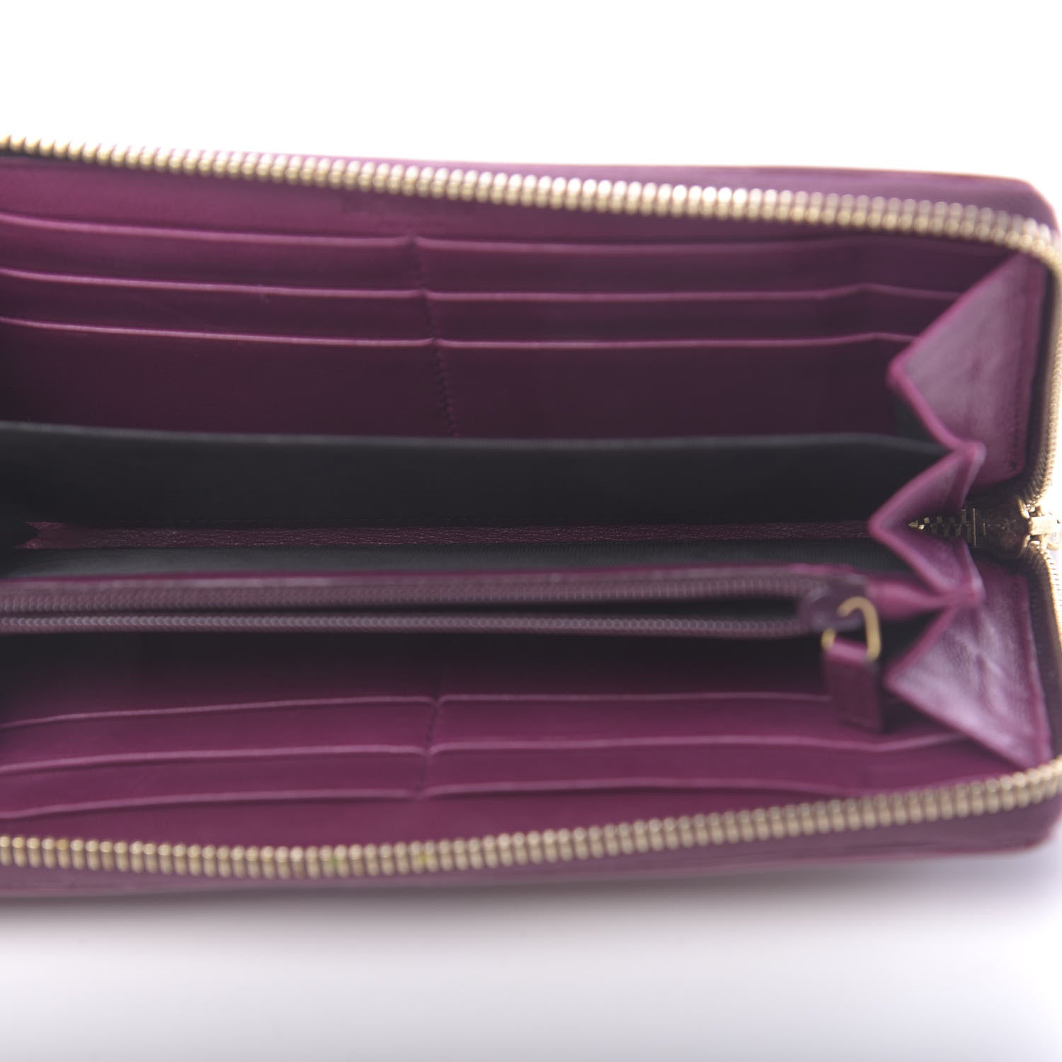 Saint Laurent Patent Y Mail Zip Around Wallet Purple 5 of 8