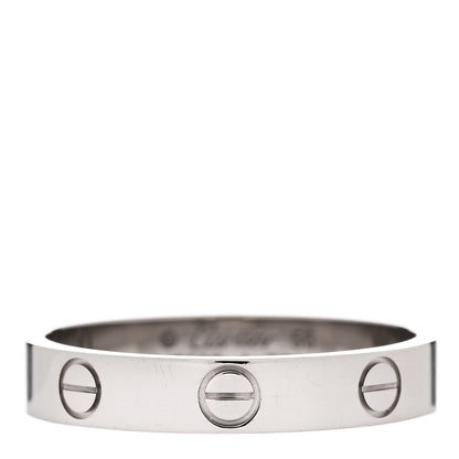 Cartier 18K White Gold 3.5mm LOVE Wedding Band Ring 56 7.5 1 of 5