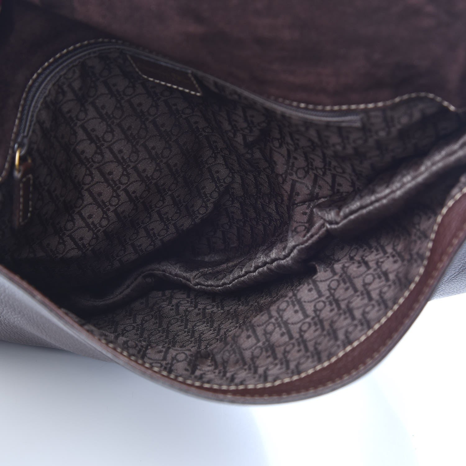 Christian Dior Calfskin Baudrier Saddle Bag Brown 5 of 7