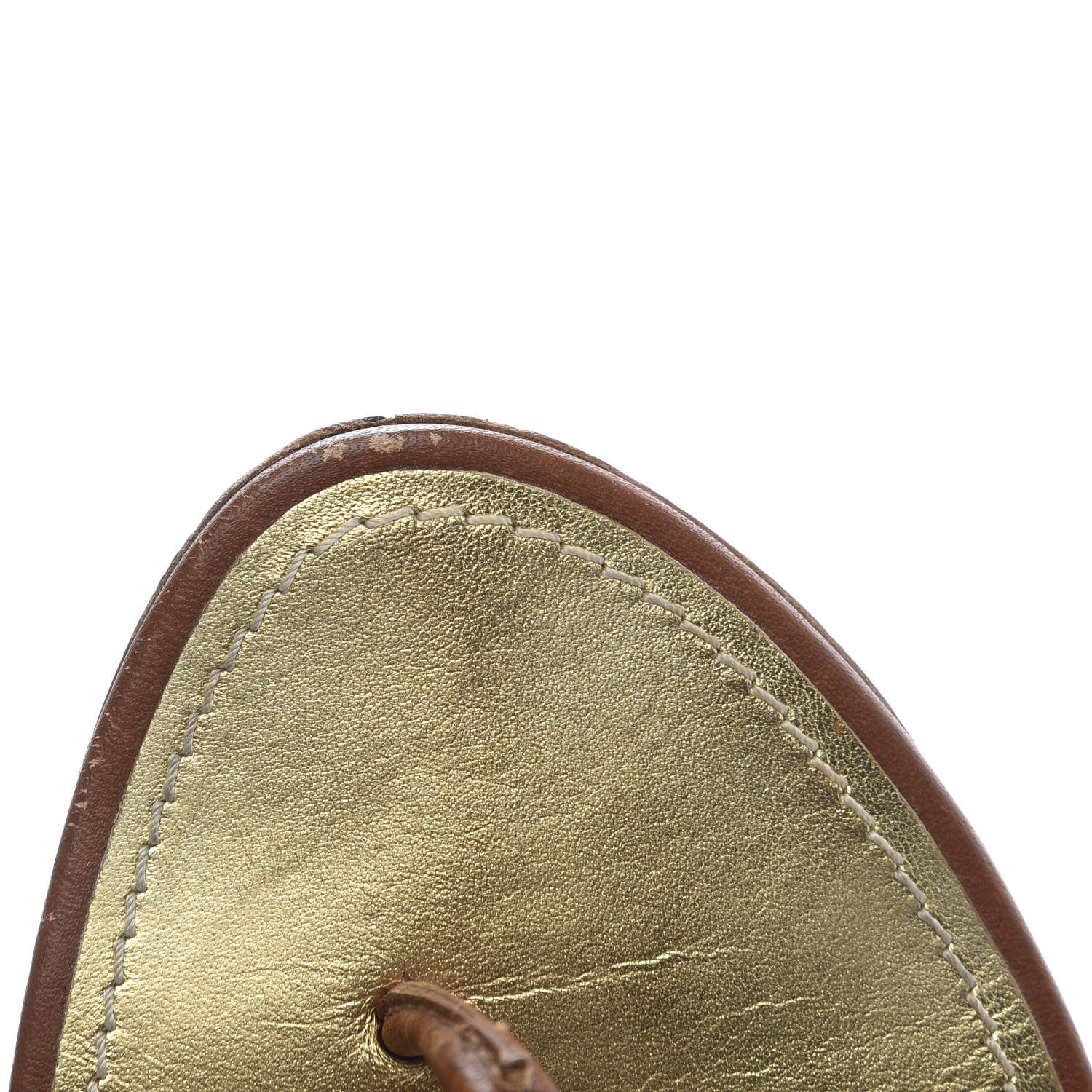 Louis Vuitton Calfskin Thong Sandal 37 Brown Gold 10 of 10