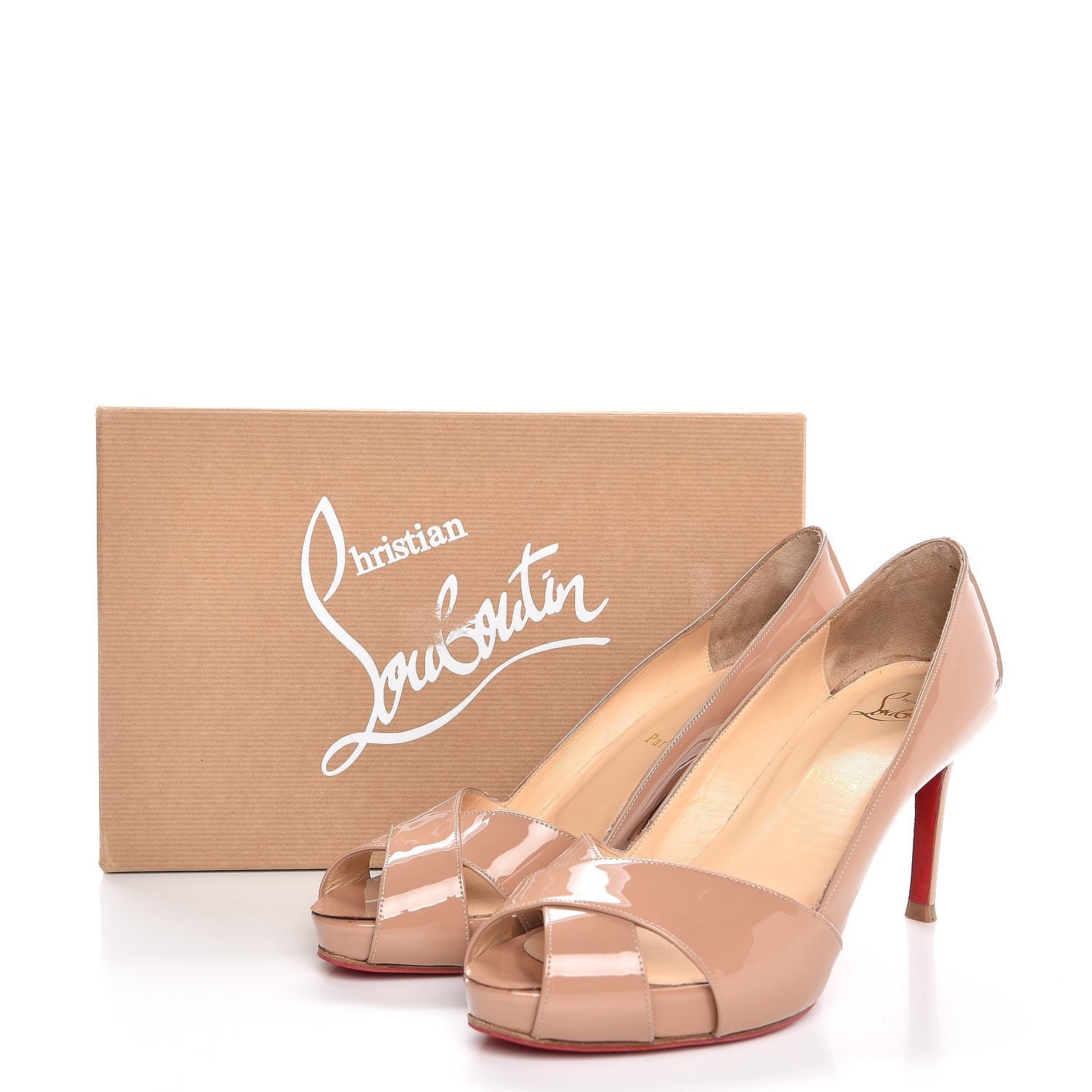 Christian Louboutin Patent Shelleymat 85 Pumps 39 Nude 10 of 10