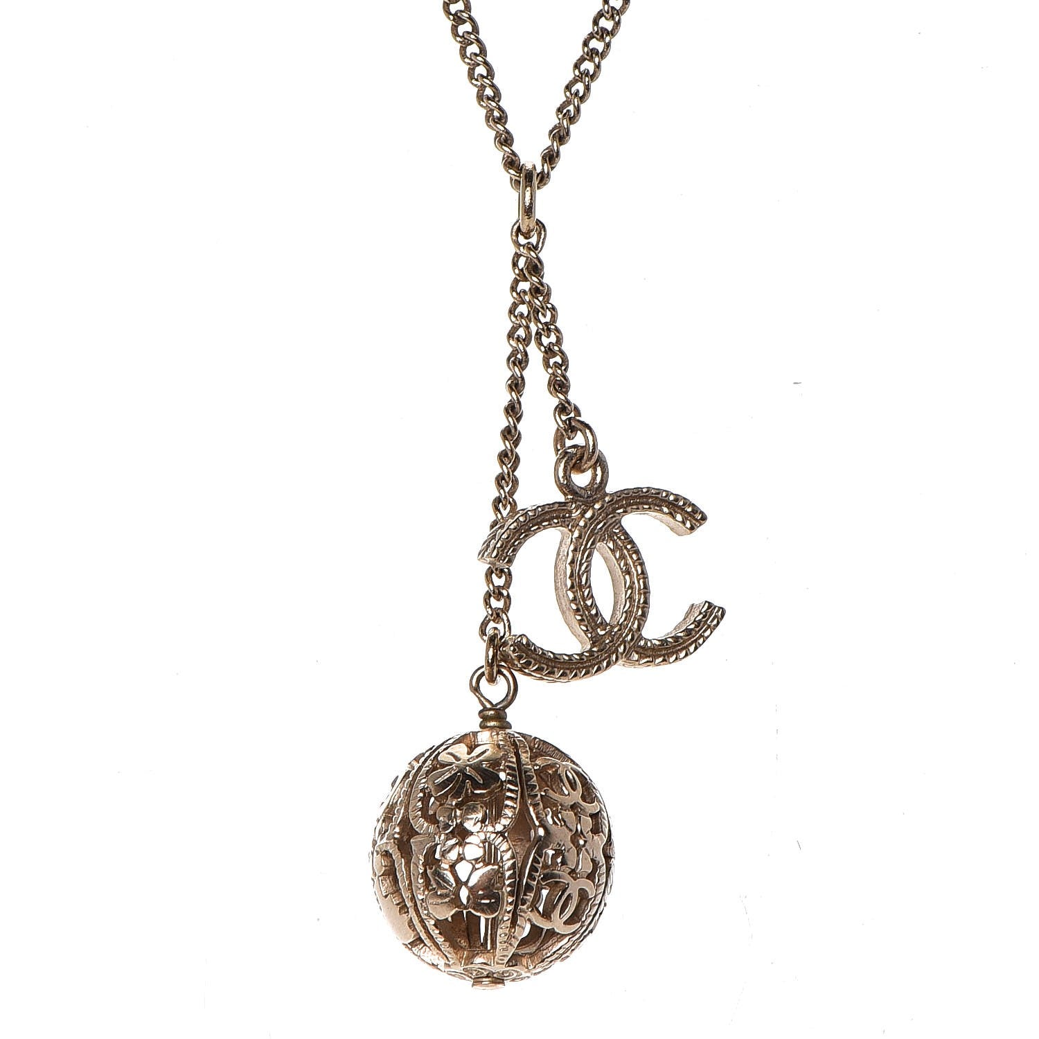 Chanel CC Pendant Necklace Gold 4 of 6