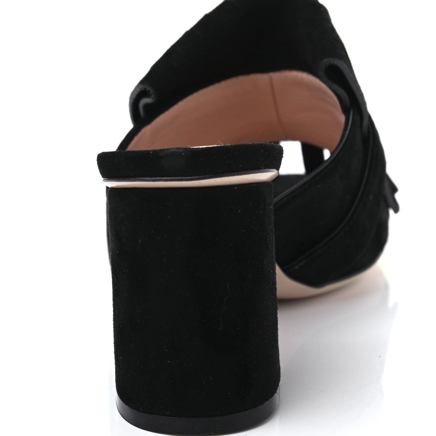 Kid Scamosciato GG Marmont Fringe 75mm Slide Sandals 35 Black