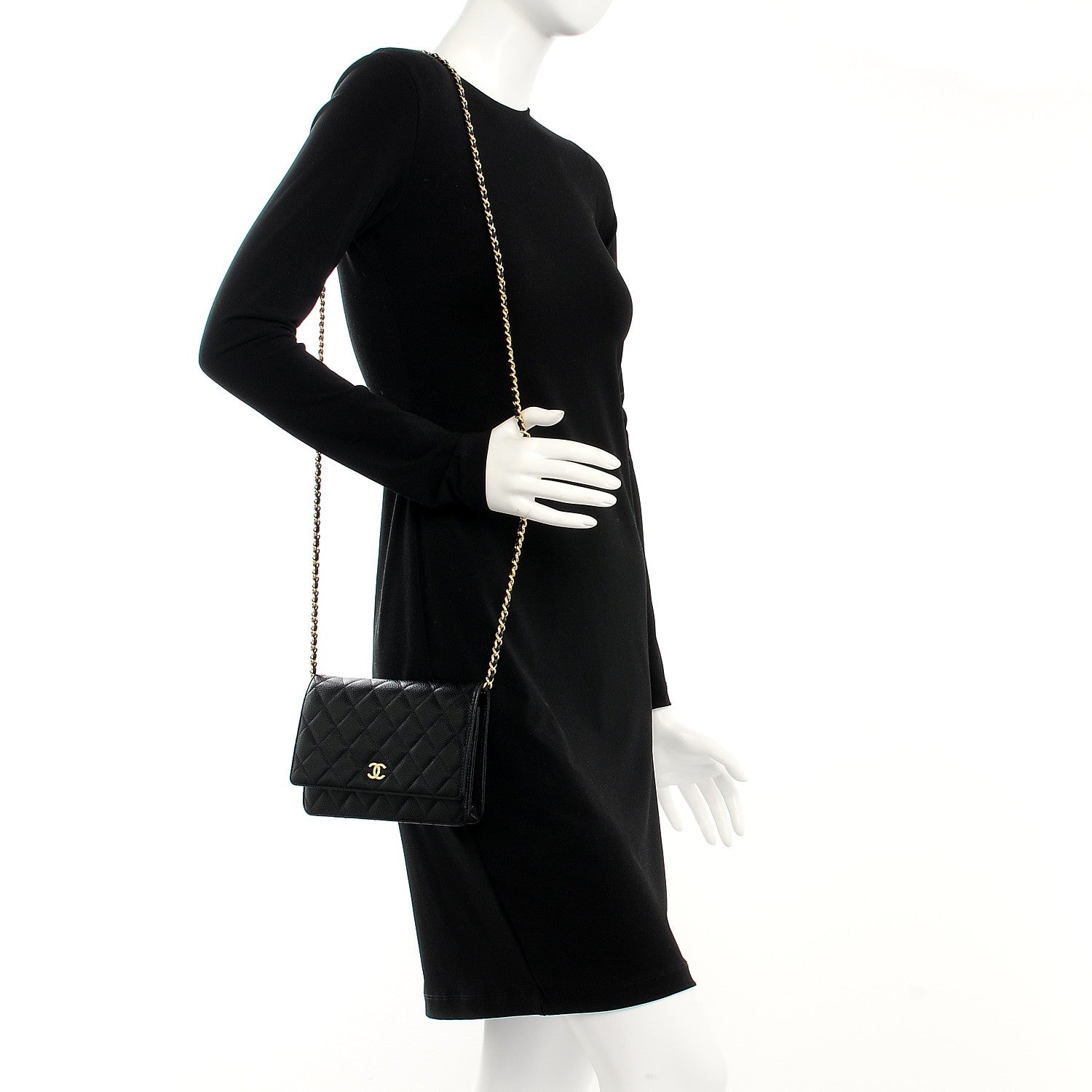Chanel Caviar Quilted Wallet On Chain WOC Black 2 of 9