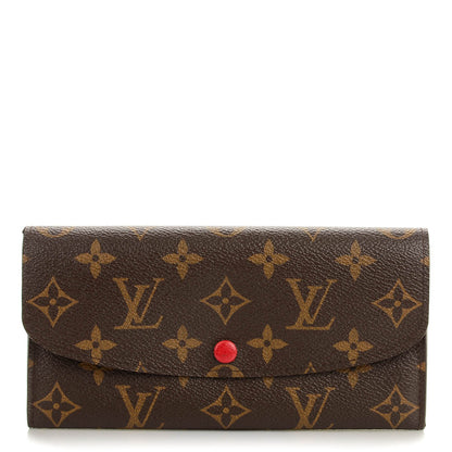 Louis Vuitton Monogram Emilie Wallet Red 1 of 9