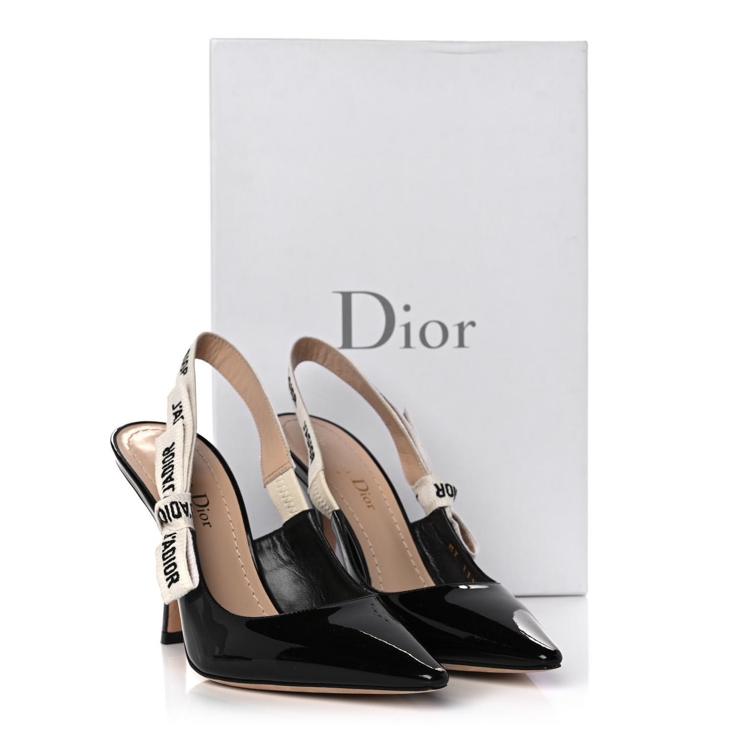 Patent Ribbon J'Adior Slingback 100mm Pumps 37 Black