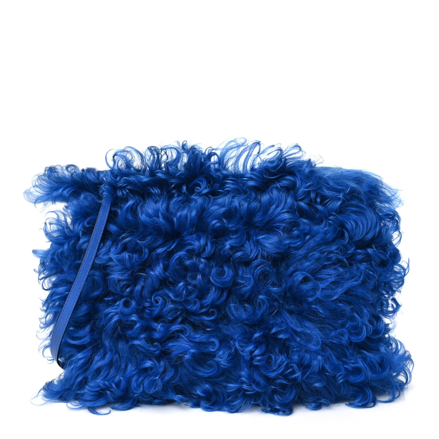 Loewe Nappa Shearling Flamenco Knot Clutch Blue 1 of 10