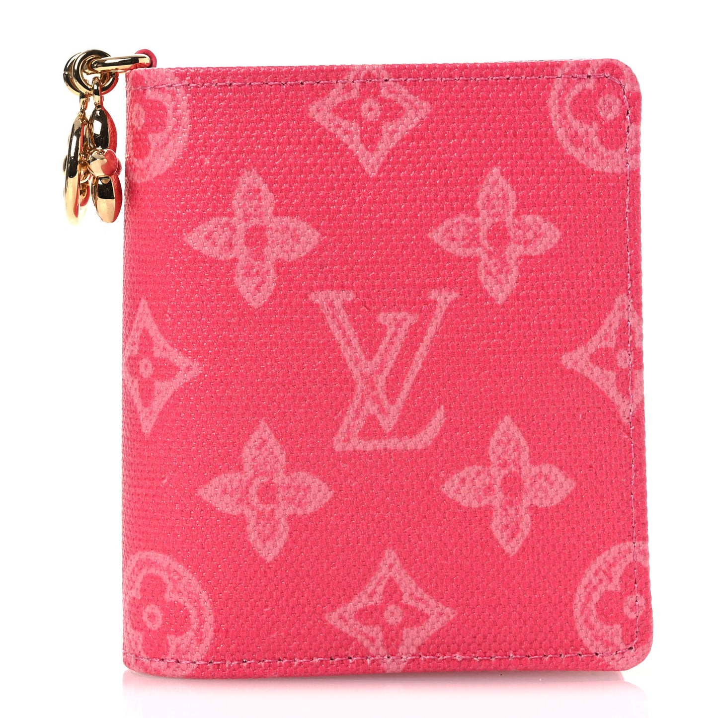 Monogram Origine LV Charms Pocket Wallet Rose Ruban