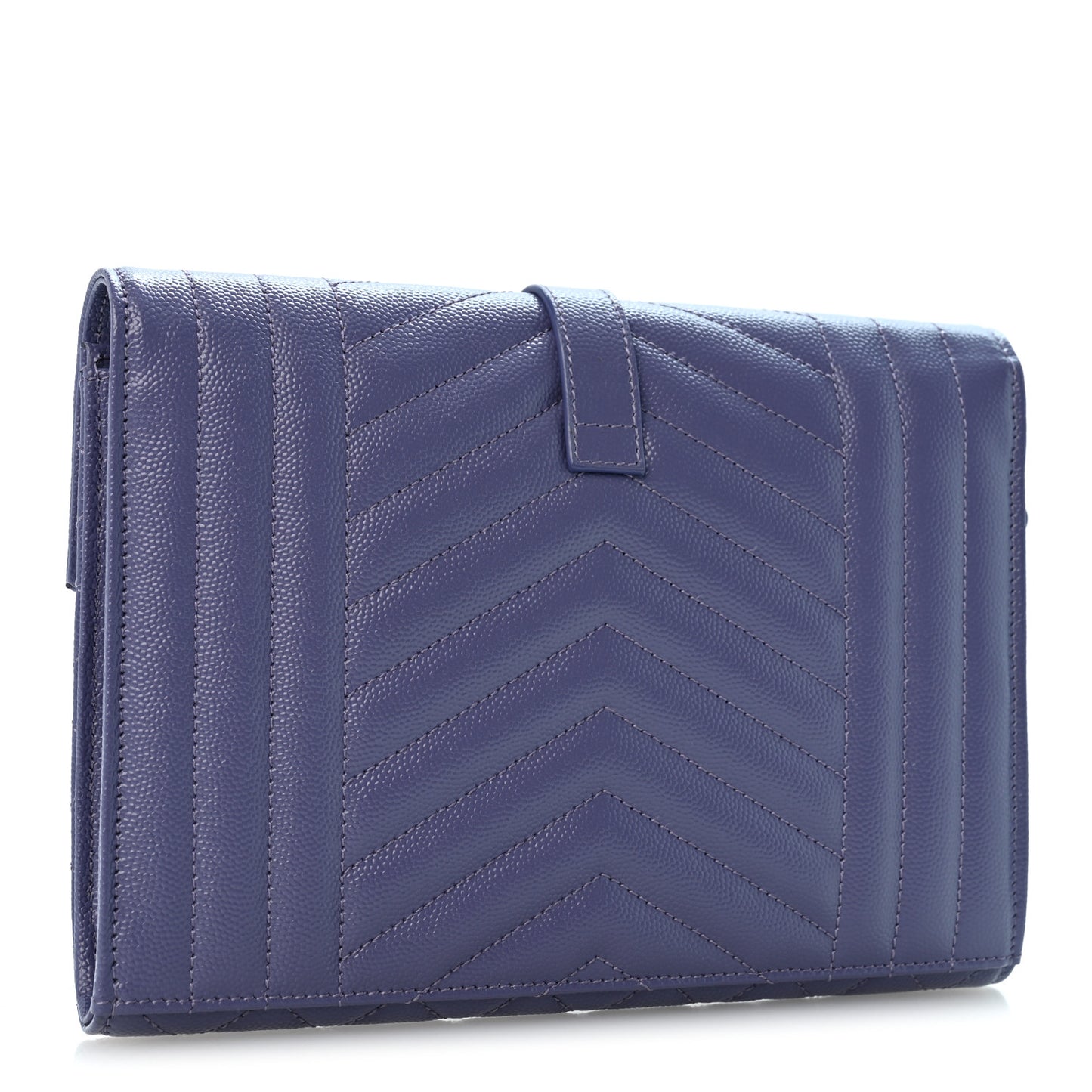 Grain De Poudre Textured Mixed Matelasse Triquilt Monogram Clutch Dark Wisteria