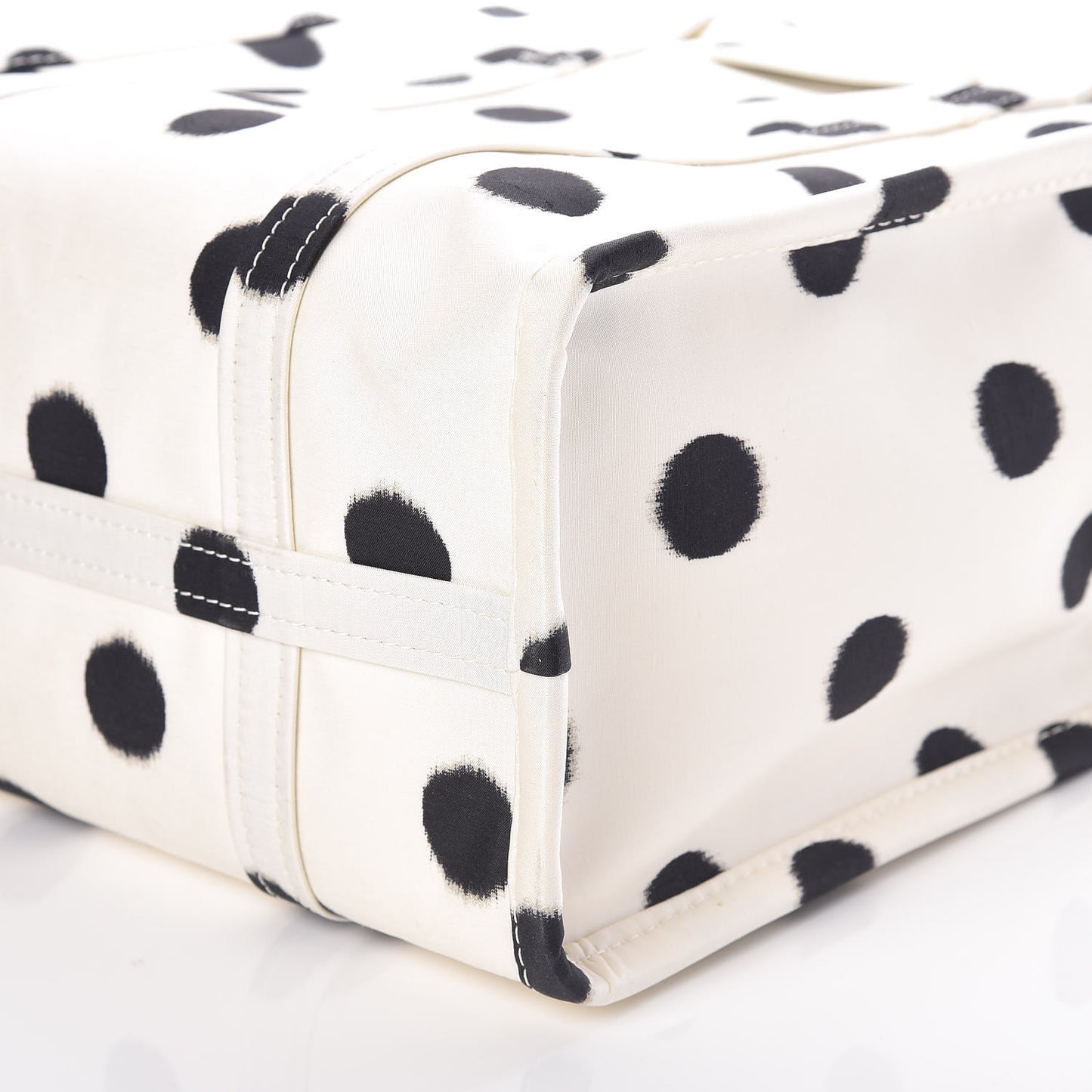 Silk Polka Dot S Bazar Shopper Tote White Black