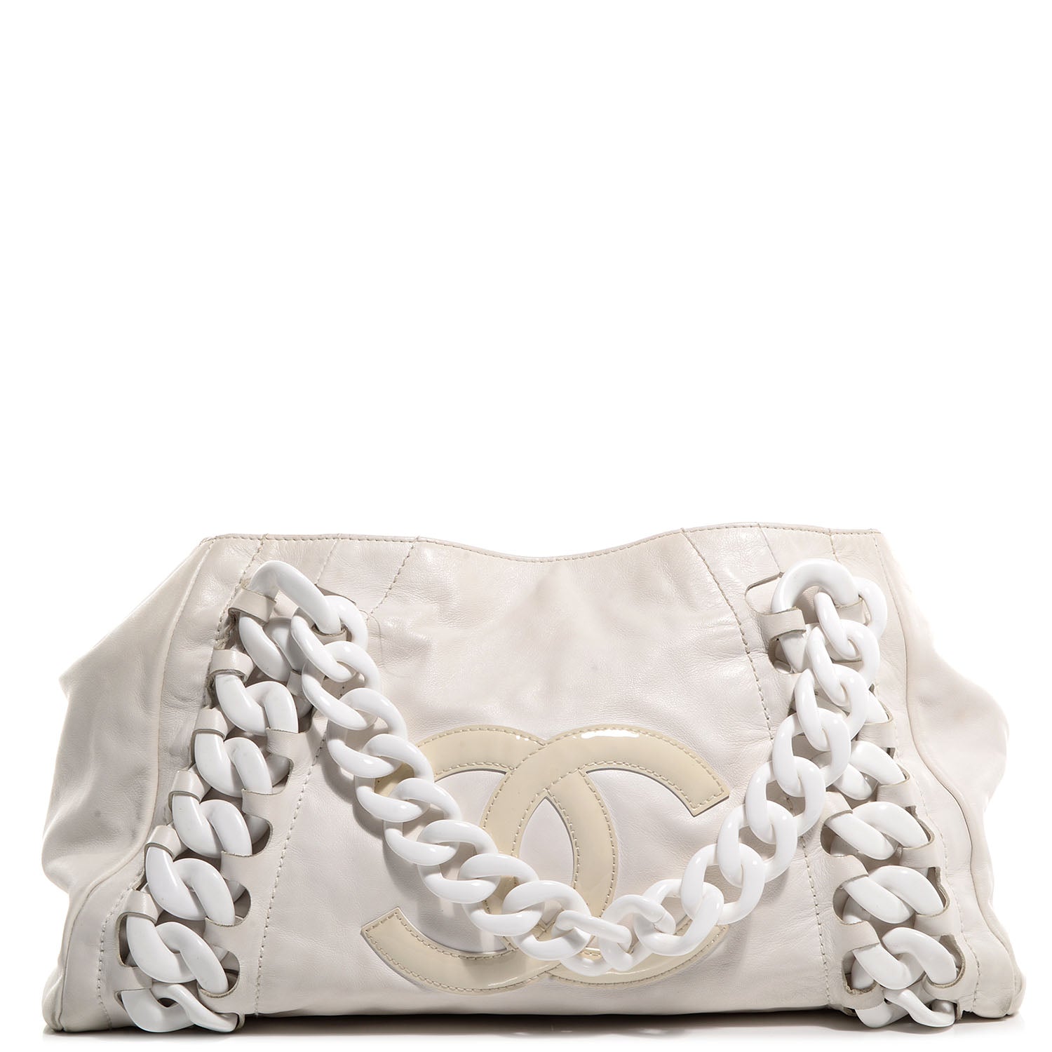 Chanel Leather Modern Chain Tote White 1 of 7