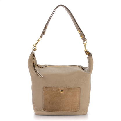 Celine Crisped Calfskin Suede Medium Zipped Hobo Dune 1 of 7