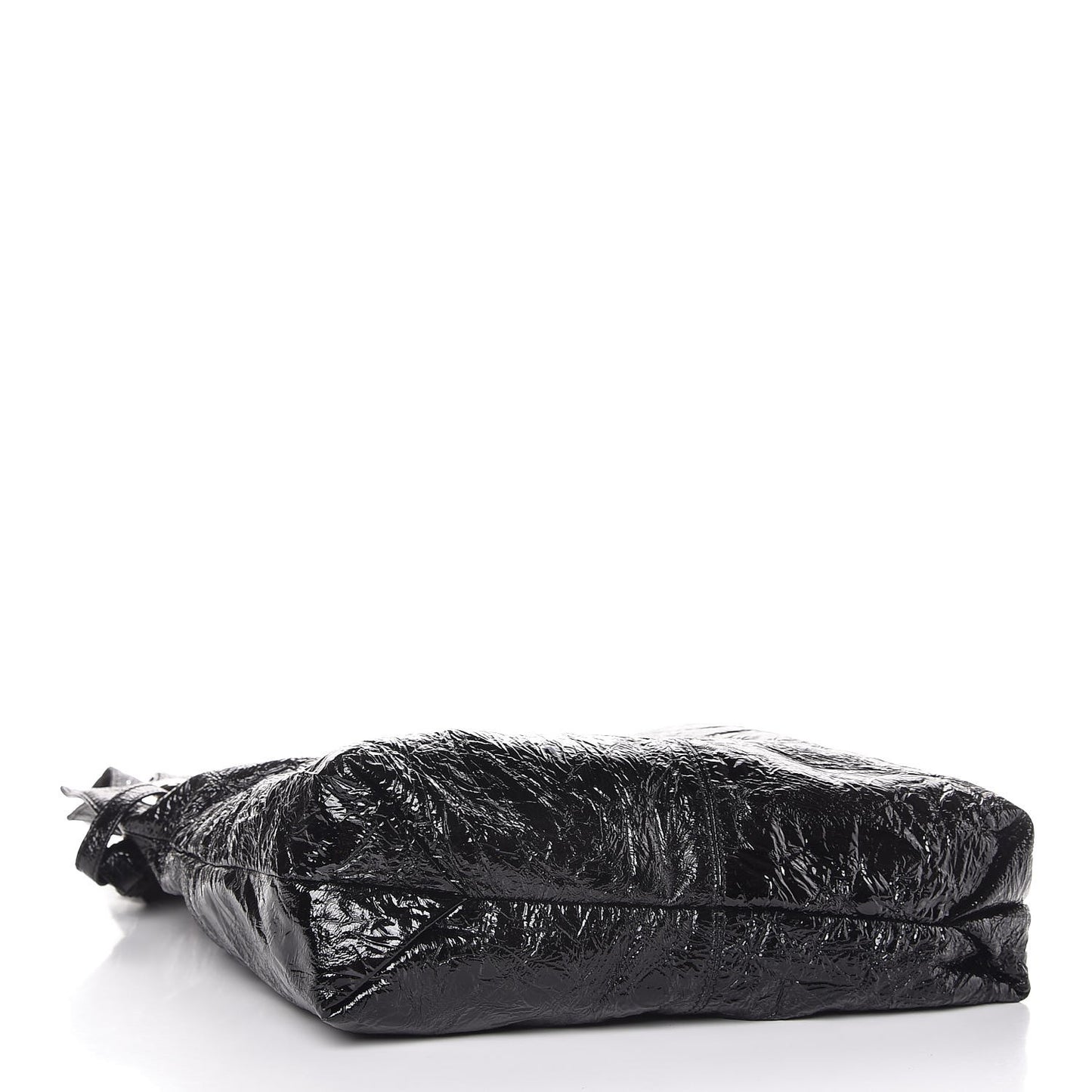 Crinkled Patent Hobo Black
