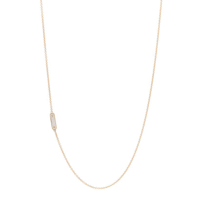 Tiffany 18K Yellow Gold Diamond Tag Chain Necklace 1 of 6
