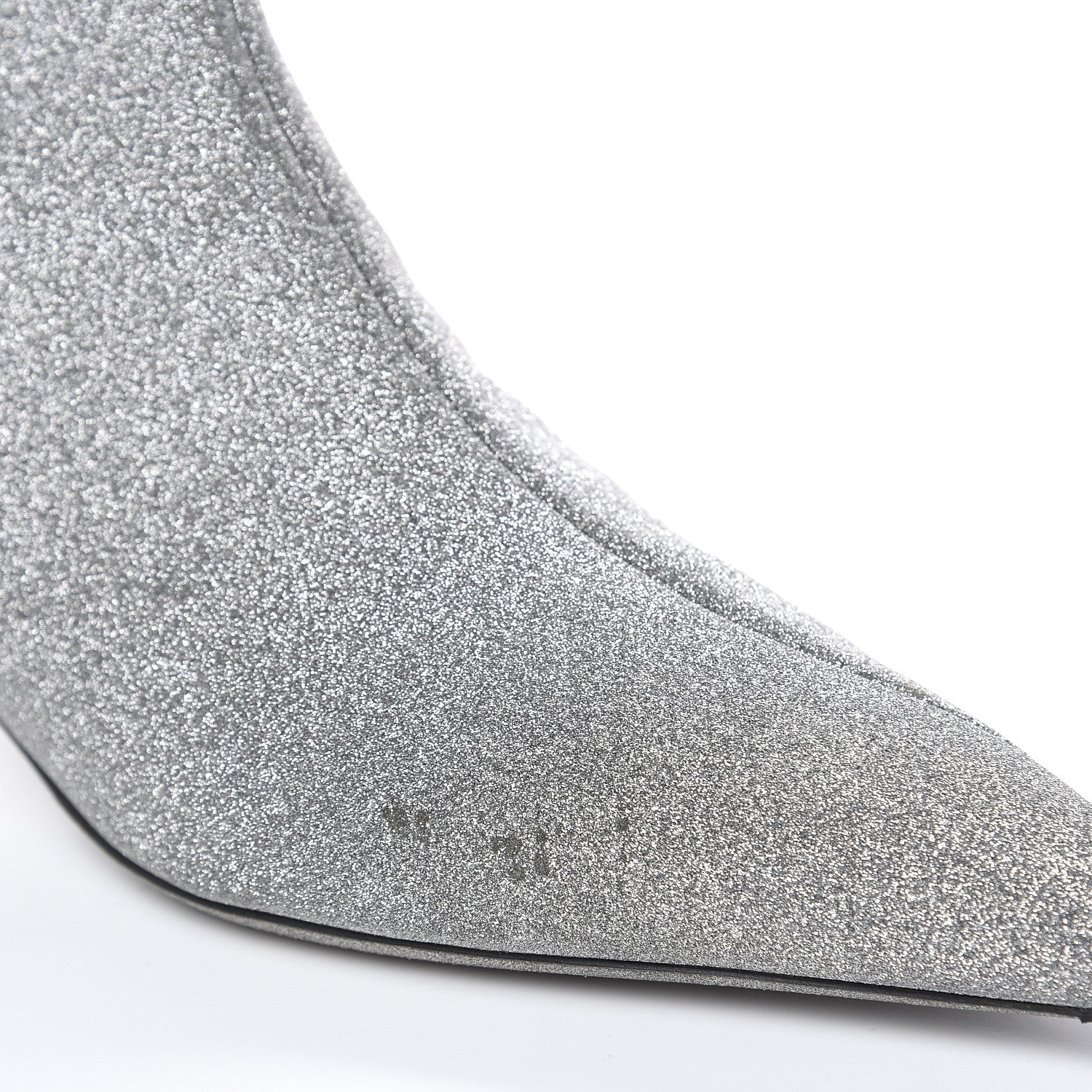 Balenciaga Calfskin Glitter Short 40mm Extreme Pointed Toe Knife Booties 36 Silver Hardware 10 of 12
