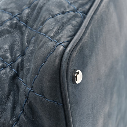 Chanel Iridescent Calfskin Quilted Small Sea Hit Tote Navy 14 of 17