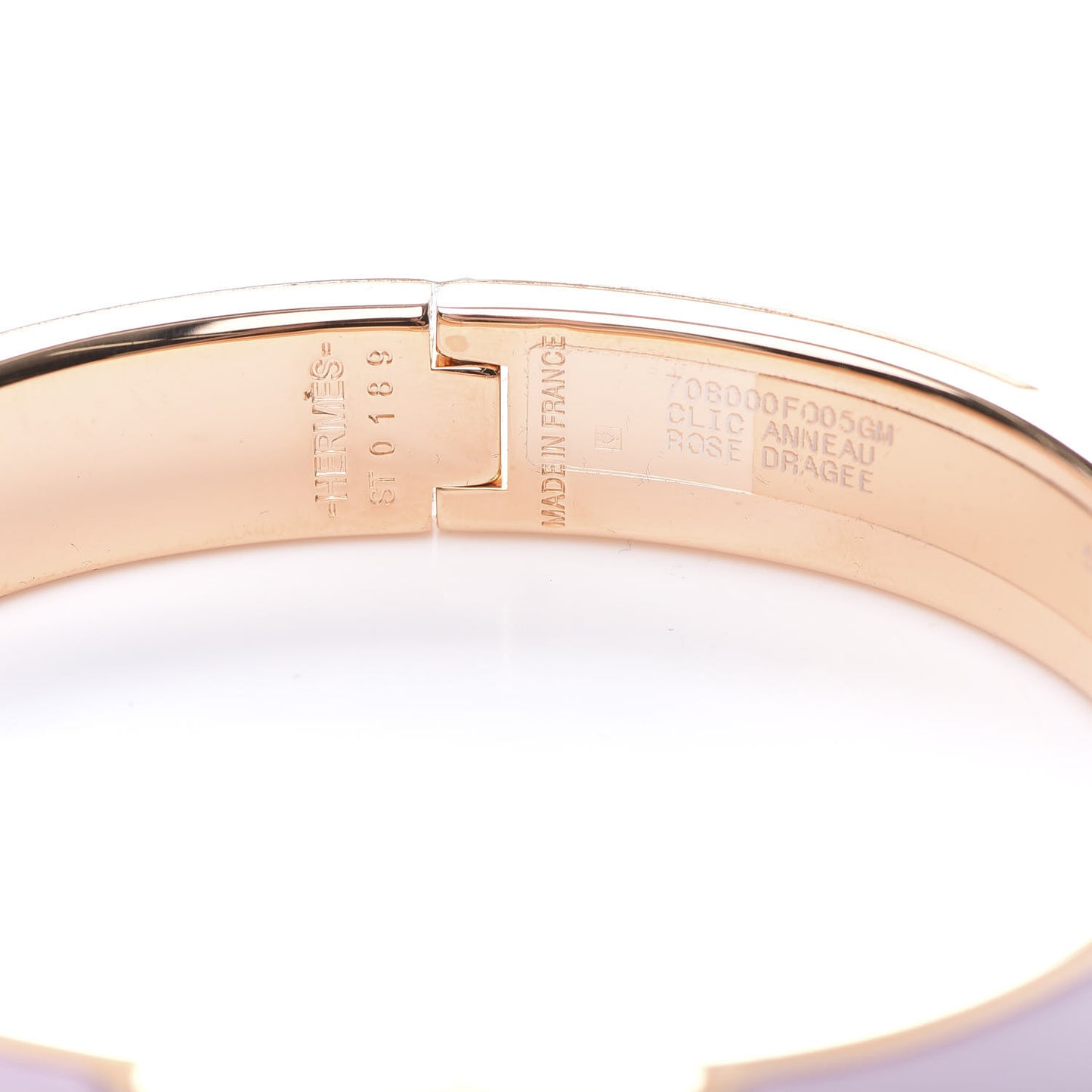 Enamel Clic Anneau Bracelet GM Rose Dragee