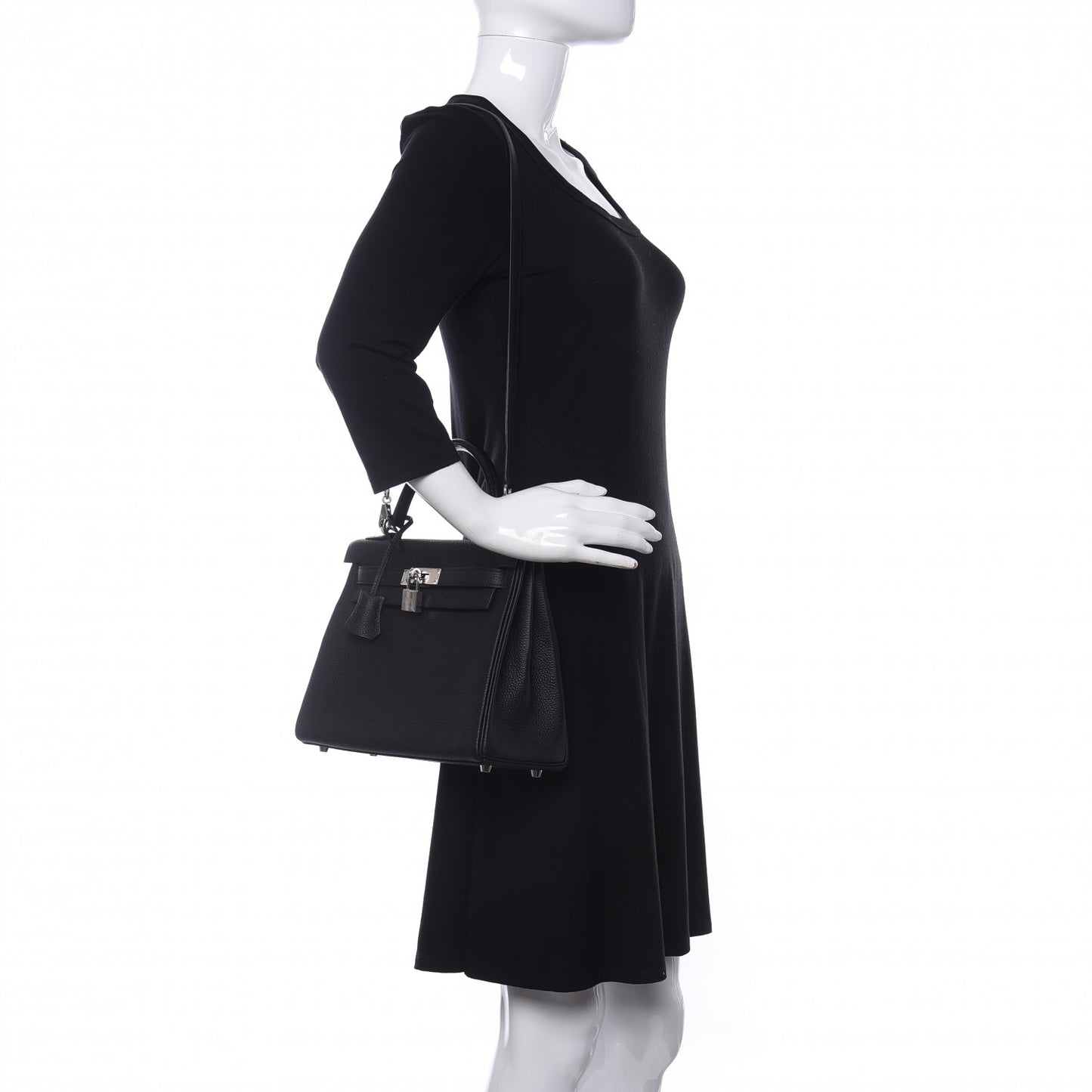Togo Matte Alligator Kelly Retourne Touch 28 Black