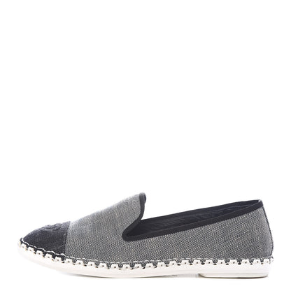 Chanel Fabric Chain CC Mocassin Loafer 38 Blue Navy 1 of 9