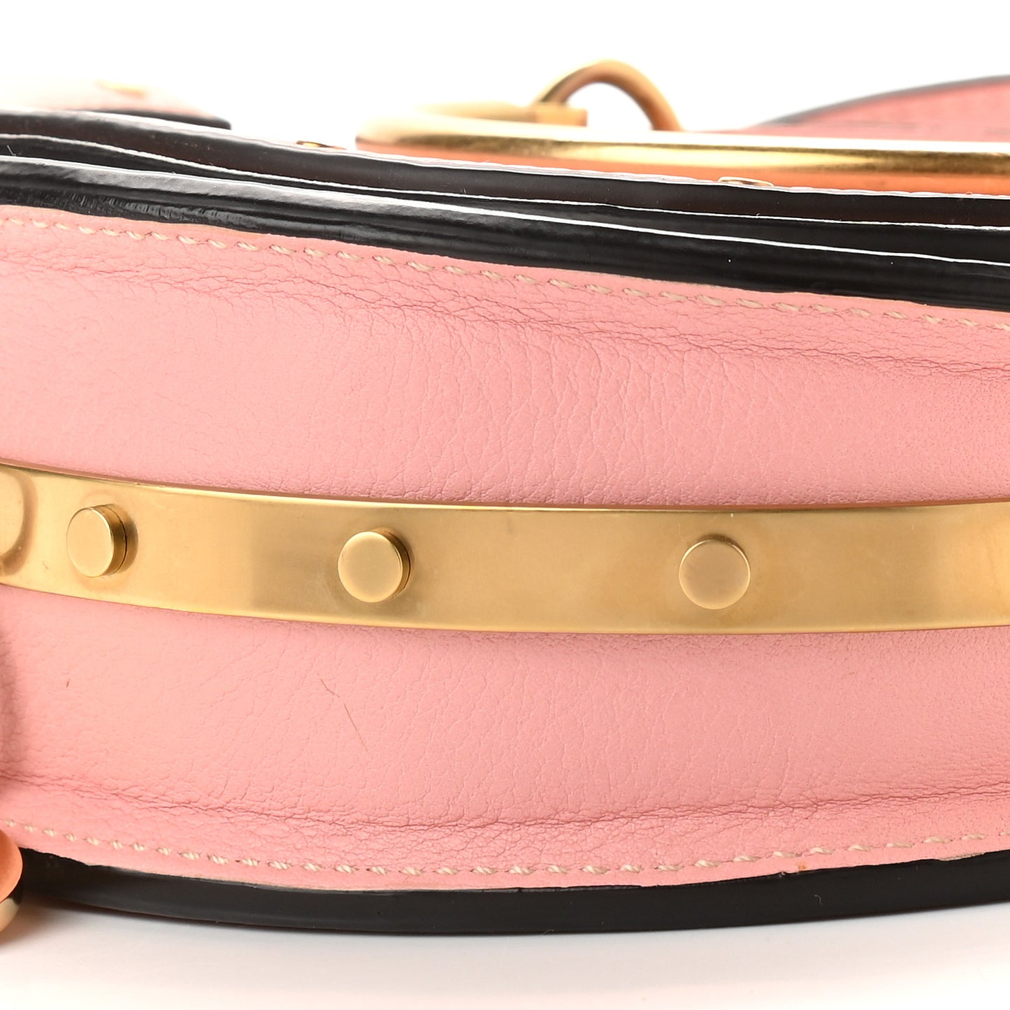Calfskin Small Nile Bracelet Minaudiere Bag Washed Pink