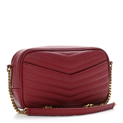 Saint Laurent Grain De Poudre Matelasse Monogram Mini Lou Camera Bag Opyum Red 3 of 11
