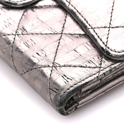 Chanel Metallic Calfskin Striped Quilted Reissue Flap Wallet Dark Silver 13 of 13