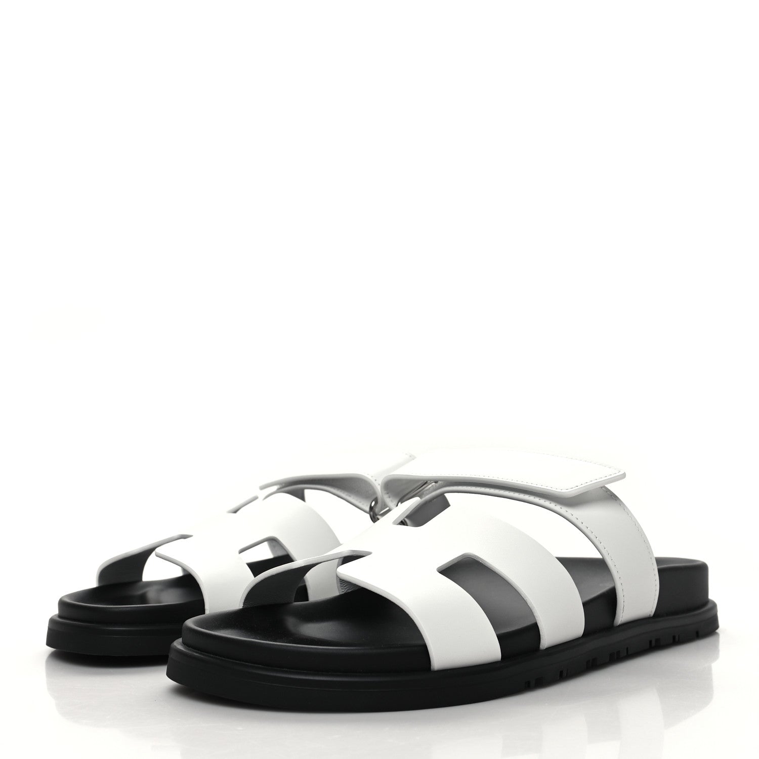 Hermes Calfskin Womens Chypre Sandals 40 White 3 of 8