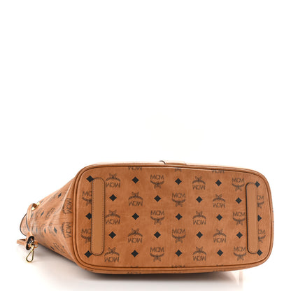MCM Visetos Medium Liz Reversible Shopper Tote Cognac 4 of 14