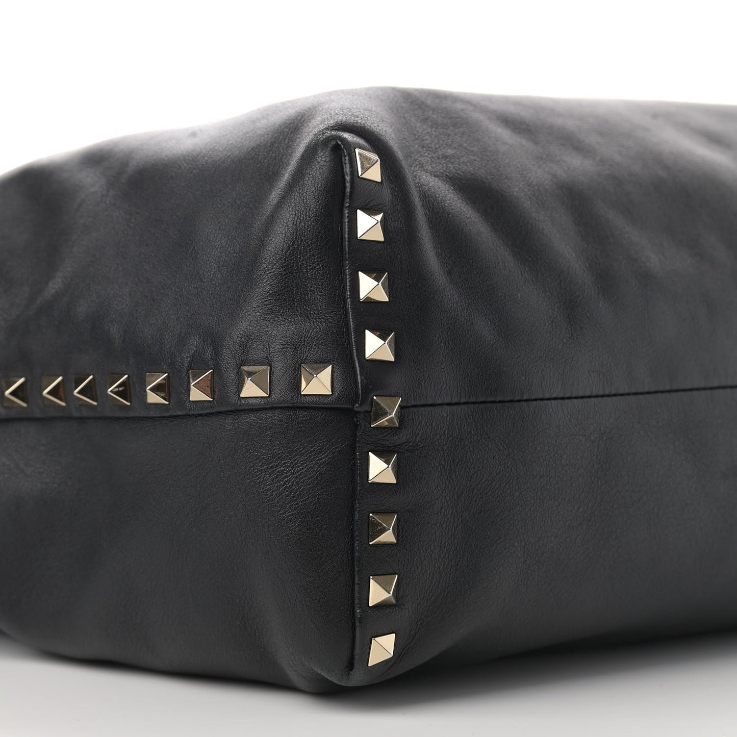 Vitello Rockstud Crossbody Tote Black