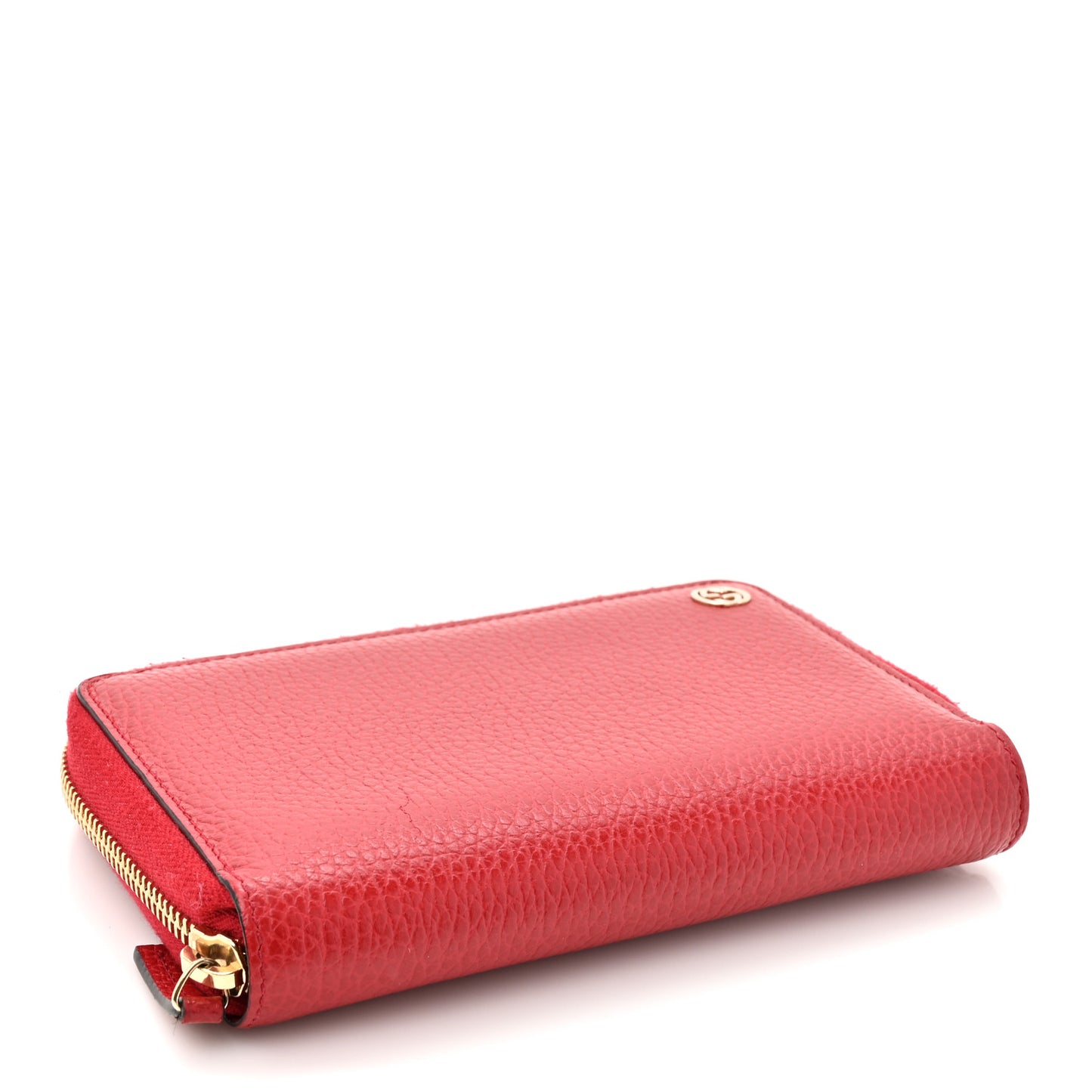 Dollar Calfskin Medium GG Zip Around Wallet Red