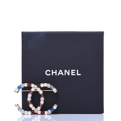 Chanel Pearl CC Brooch Gold Multicolor 7 of 7