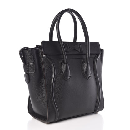 Celine Drummed Calfskin Micro Luggage Black 3 of 6