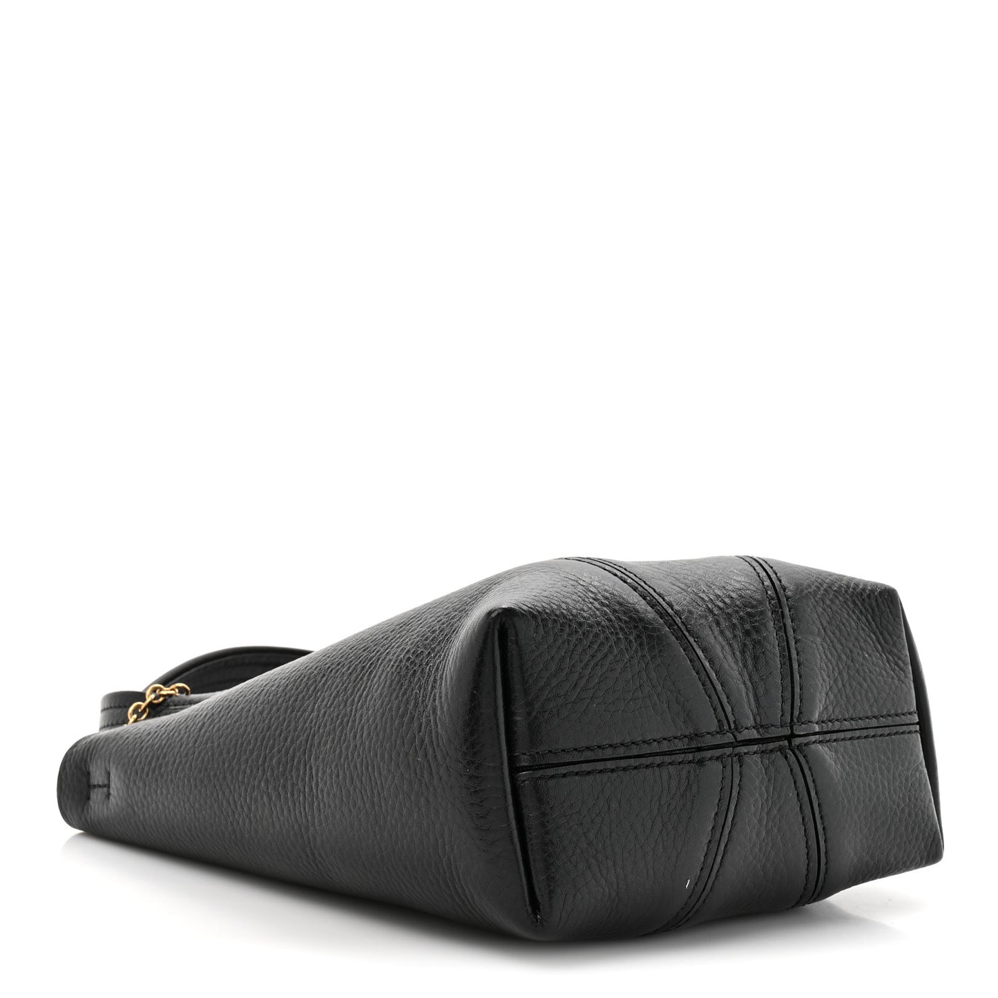 Grained Calfskin Small Spin Tote Black