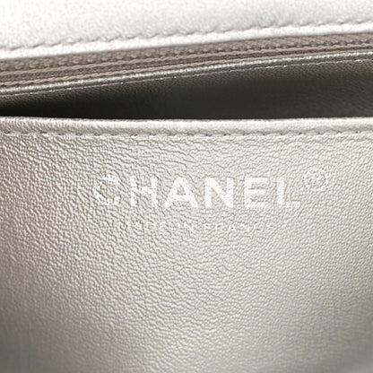 Chanel Metallic Lambskin Quilted Mini Rectangular Flap Silver 6 of 11