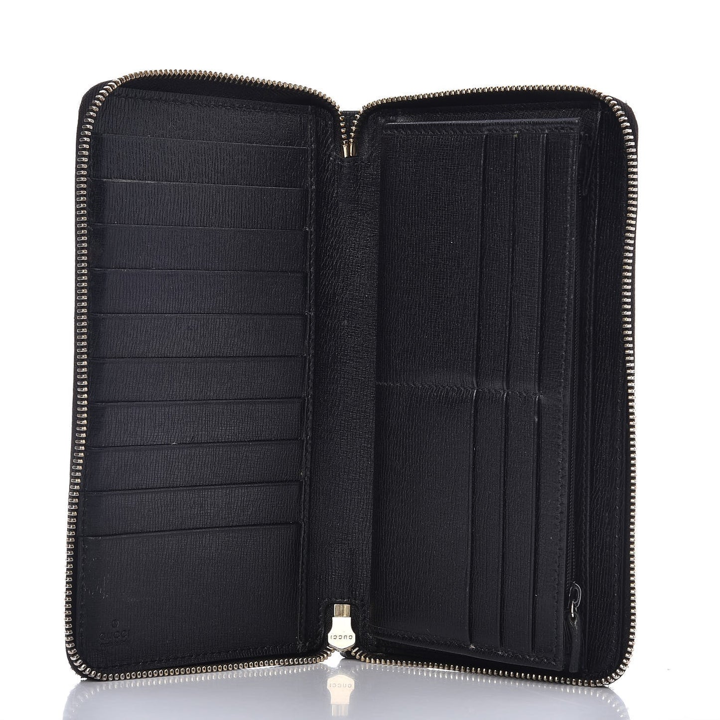 Calfskin GG Zip Around Wallet Black