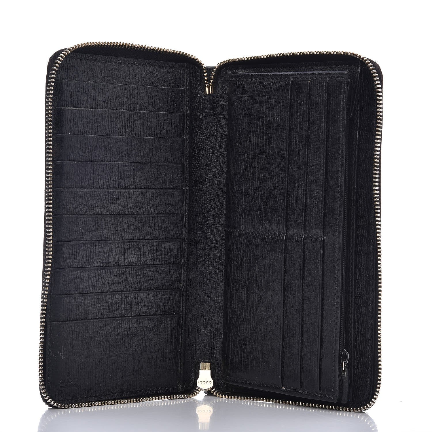 Gucci Calfskin GG Zip Around Wallet Black 7 of 9