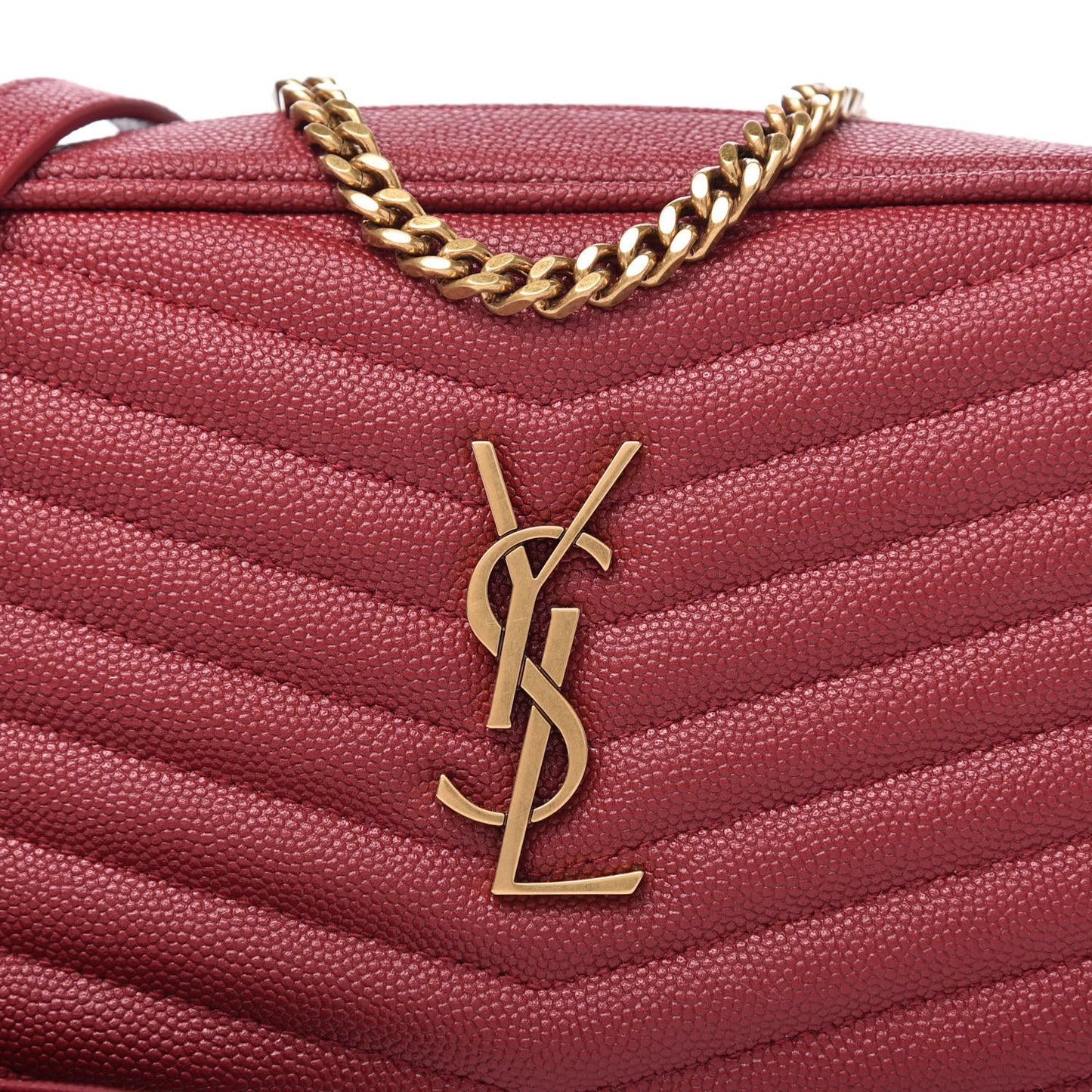 Grain De Poudre Matelasse Monogram Mini Lou Camera Bag Eros Red