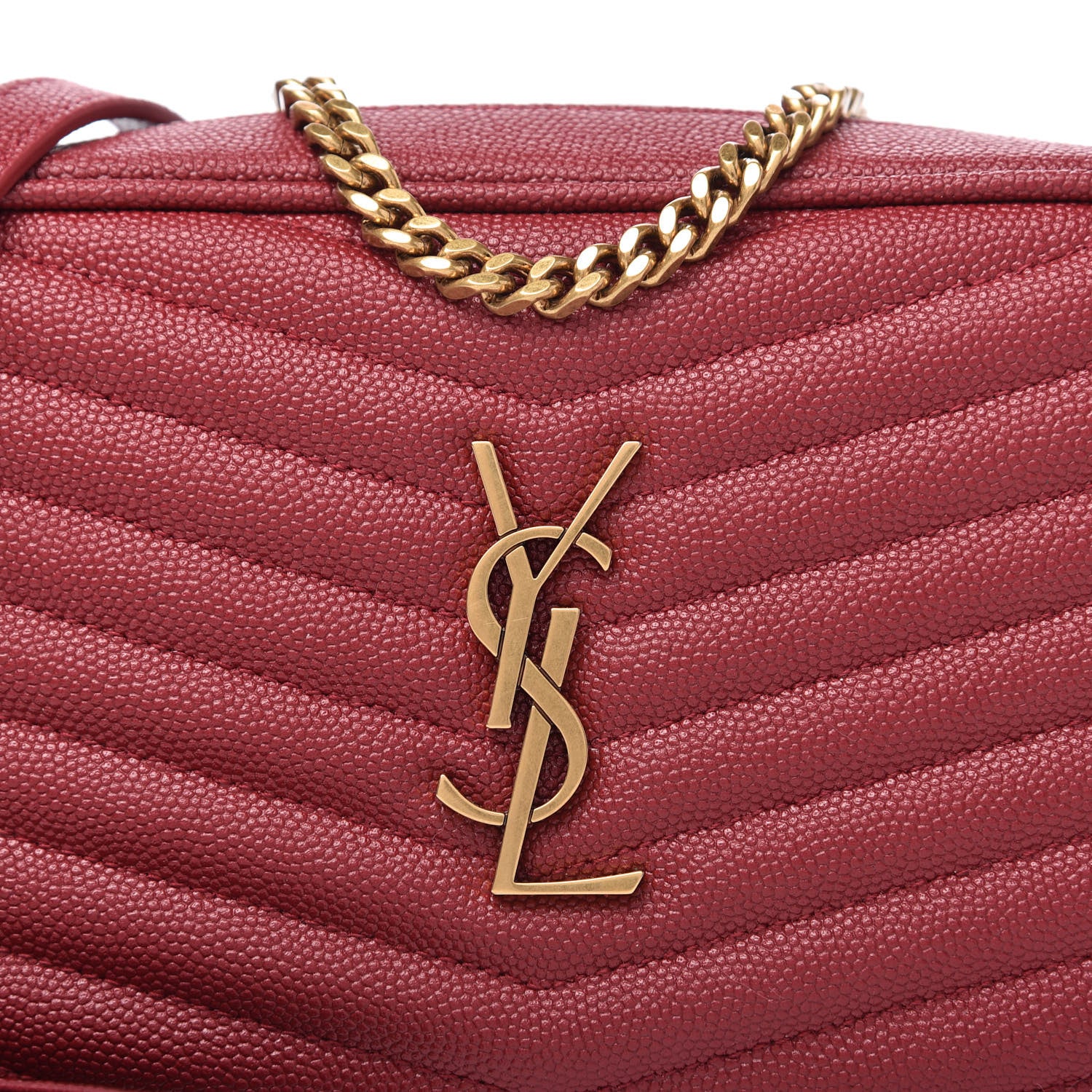 Saint Laurent Grain De Poudre Matelasse Monogram Mini Lou Camera Bag Eros Red 10 of 10