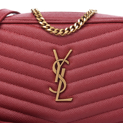 Saint Laurent Grain De Poudre Matelasse Monogram Mini Lou Camera Bag Eros Red 10 of 10