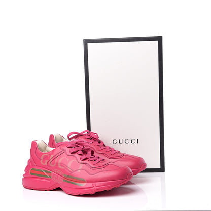 Gucci Calfskin Logo Womens Rhyton Sneakers 40 Box Pink 11 of 11