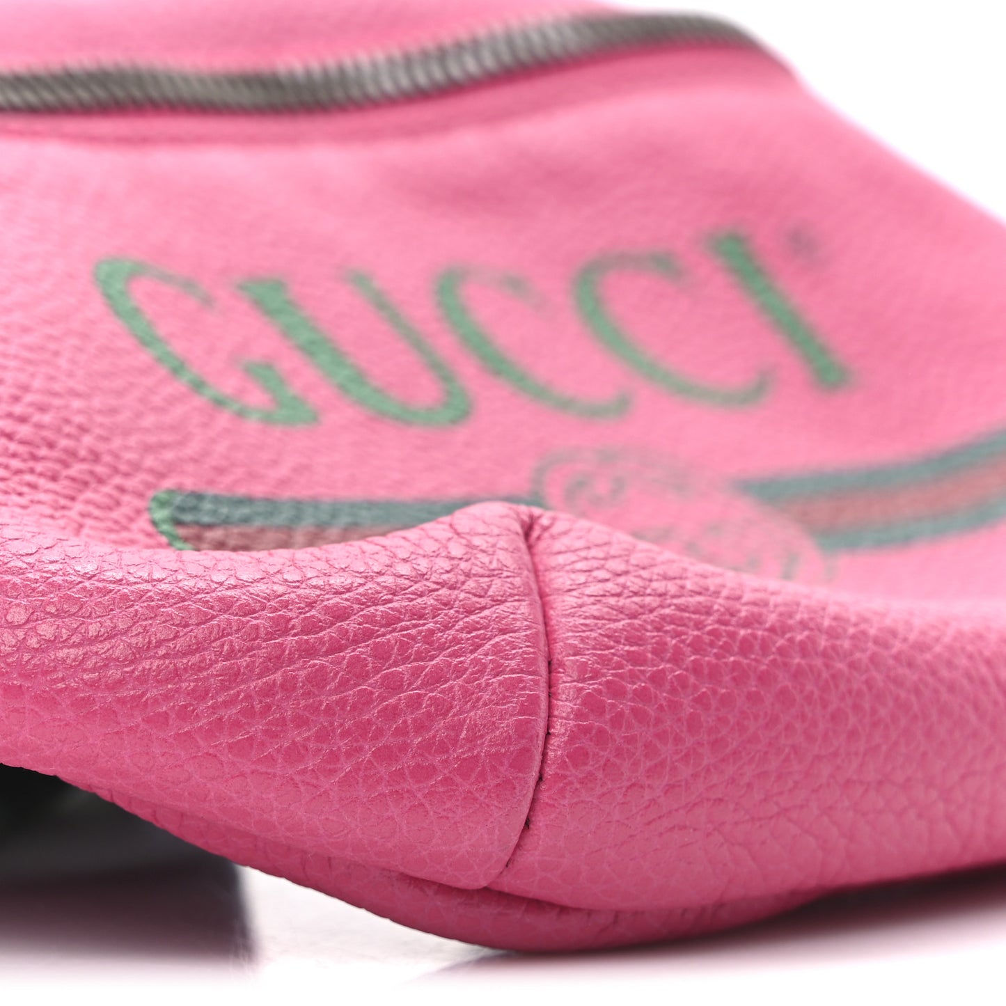 Grained Calfskin Small Logo Belt Bag Box Pink Green