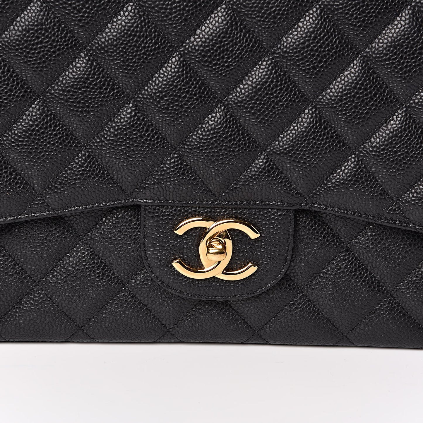 Caviar Quilted Maxi Double Flap Black