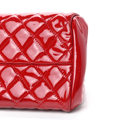 Chanel Patent Quilted Small Just Mademoiselle Bowling Bag Red 9 of 9