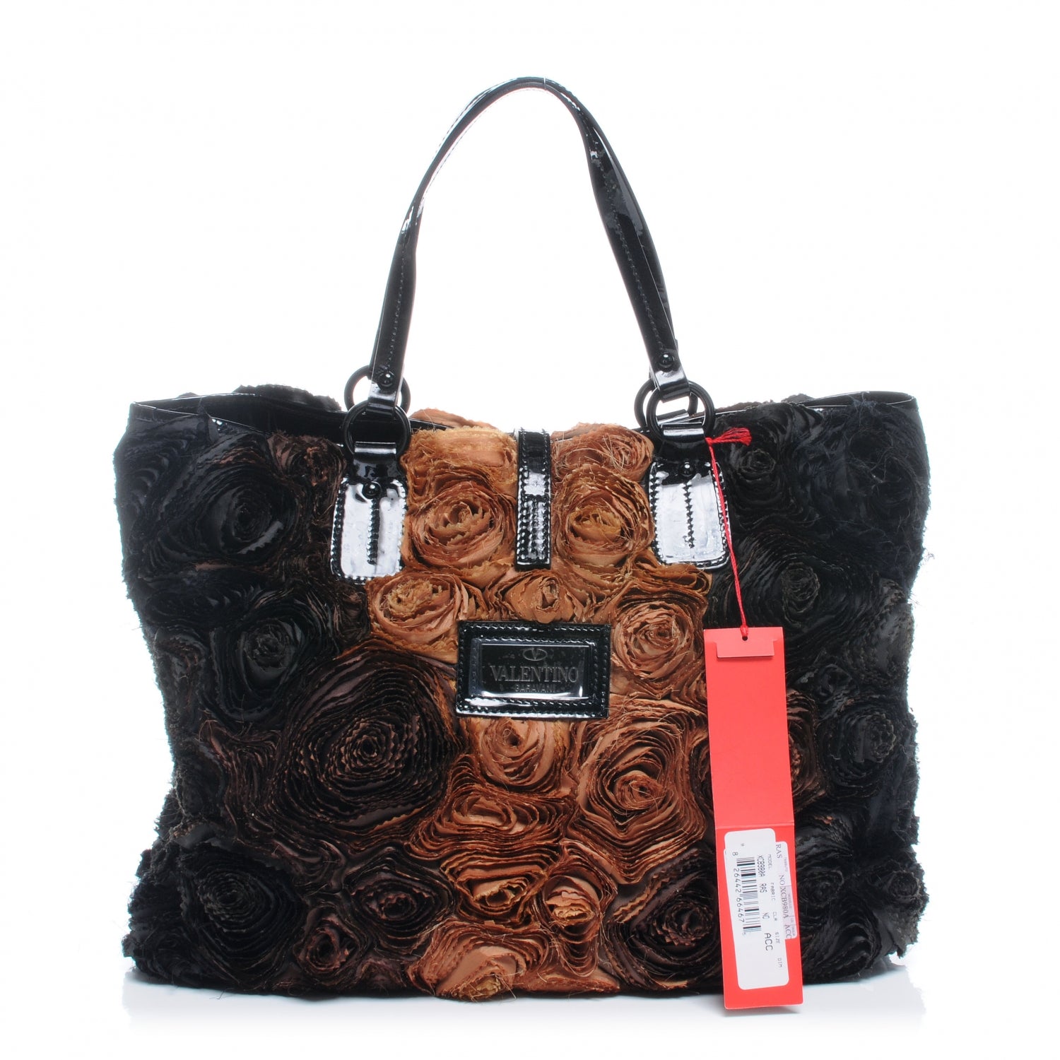 Valentino Garavani Satin Twill Rosette Tote Black 1 of 7
