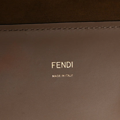 Fendi Vitello King Plexiglass Logo Embossed Medium Fendi Sunshine Shopper Tote Tortora 6 of 16