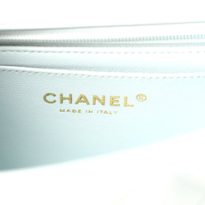 Chanel Lambskin Quilted Mini Rectangular Flap Light Blue 6 of 11