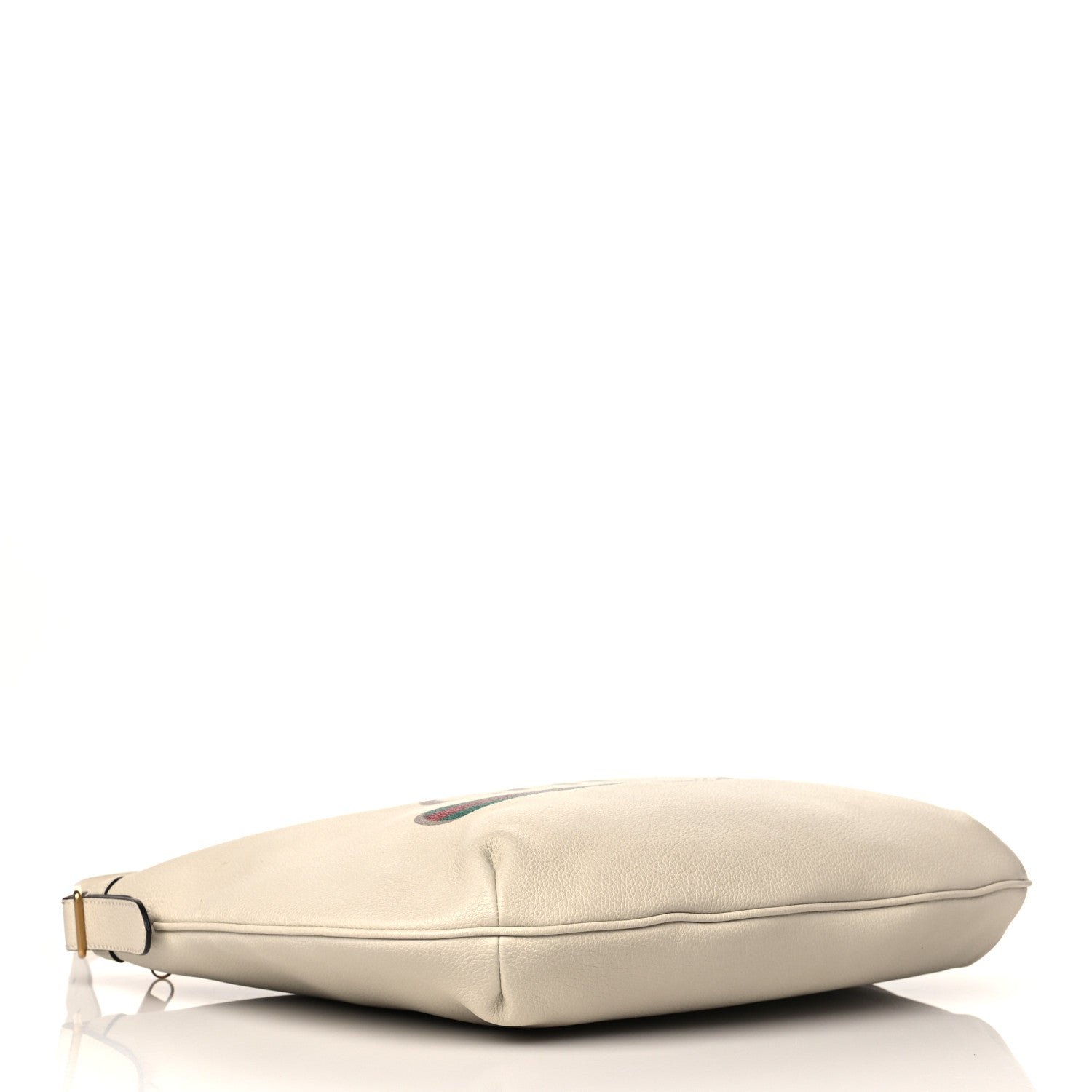 Gucci Grained Calfskin Logo Half Moon Hobo White 4 of 13